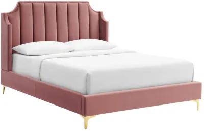 Daniella Performance Velvet Queen Platform Bed