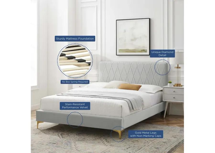 Phillipa Performance Velvet King Platform Bed