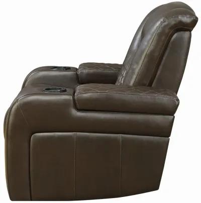 Delangelo Power^2 Sofa with Drop-down Table Brown