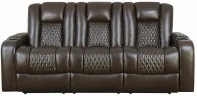 Delangelo Power^2 Sofa with Drop-down Table Brown