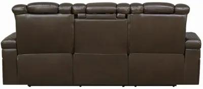 Delangelo Power^2 Sofa with Drop-down Table Brown