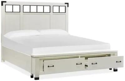 Harper Springs Complete King Panel Storage Bed w/Metal/Wood Headboard