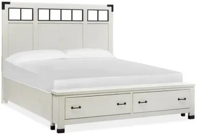 Harper Springs Complete King Panel Storage Bed w/Metal/Wood Headboard