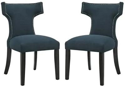 Curve Dining Side Chair Fabric Set of 2