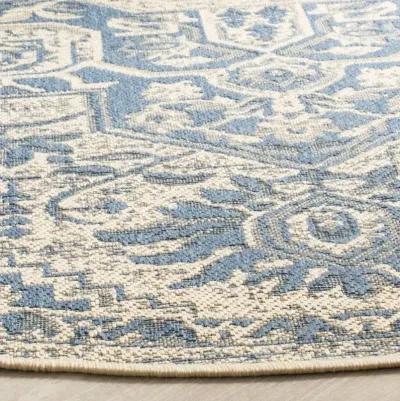 LINDEN 138 Collection LND138M-6R Blue / Creme 6'-7" X 6'-7" Round