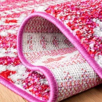 ADIRONDACK Contemporary Fuchsia / Ivory 2'-6" X 8' Powerloomed Rug