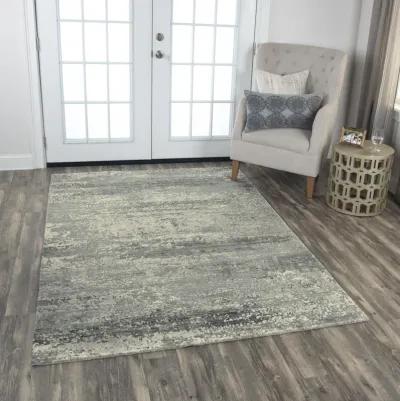 Artistry Gray Abstract NZ Wool/Tencel Blend 2' x 3'  Rectangle Rug