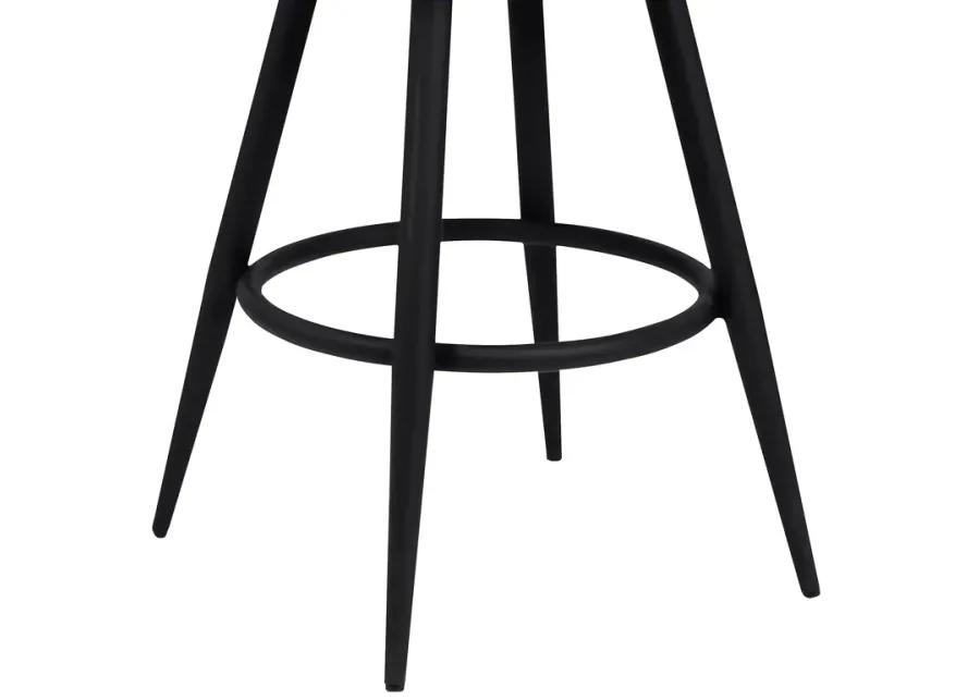 Amador 26" Counter Height Barstool in a Black Powder Coated Finish and Vintage Gray Faux Leather