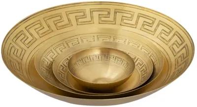 Greek Key Bowl - Set of 3 Brass