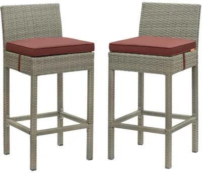 Conduit Bar Stool Outdoor Patio Wicker Rattan Set of 2