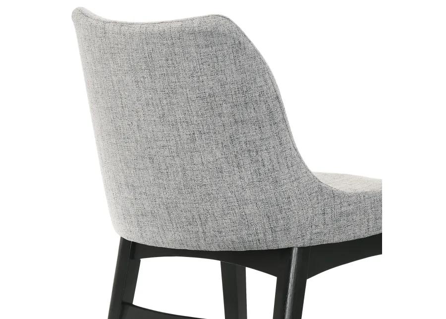 Azalea Gray Fabric and Black Wood Dining Side Chairs - Set of 2