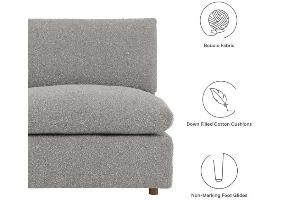 Commix Down Filled Overstuffed Boucle Fabric Armless Chair