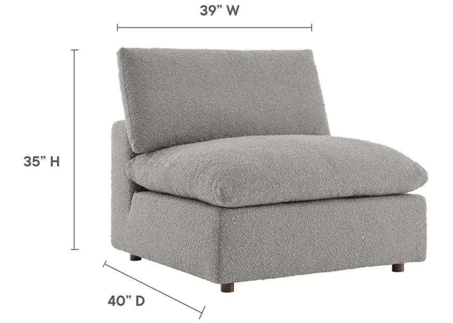 Commix Down Filled Overstuffed Boucle Fabric Armless Chair