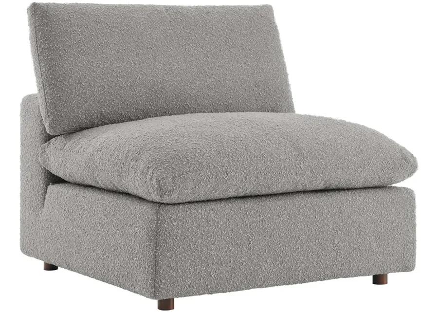 Commix Down Filled Overstuffed Boucle Fabric Armless Chair