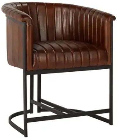 Seville Top Grain Leather Dining Chair in Brown