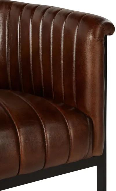 Seville Top Grain Leather Dining Chair in Brown