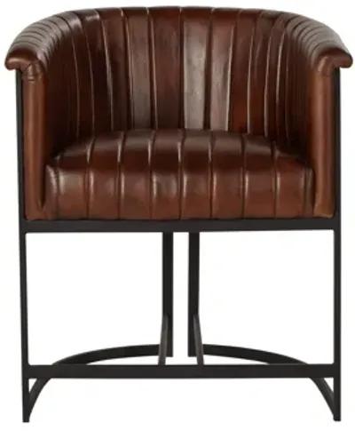 Seville Top Grain Leather Dining Chair in Brown