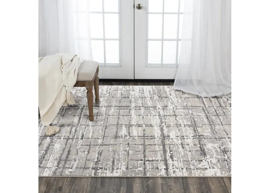 Couture Ivory/Gray Classic/Updated NZ Wool/Tencel Blend 10' x 13' Rectangle Rug