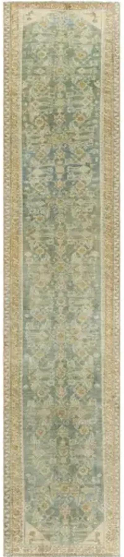 Antique One of a Kind OOAK-1535 3'1" x 13'10" Handmade Rug