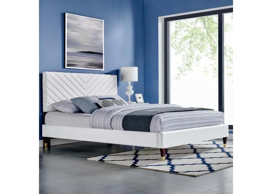 Roxanne Performance Velvet Queen Platform Bed