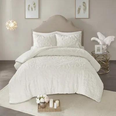 Madison Park Laetitia Off-White 2 Piece Cotton Chenille Comforter Set