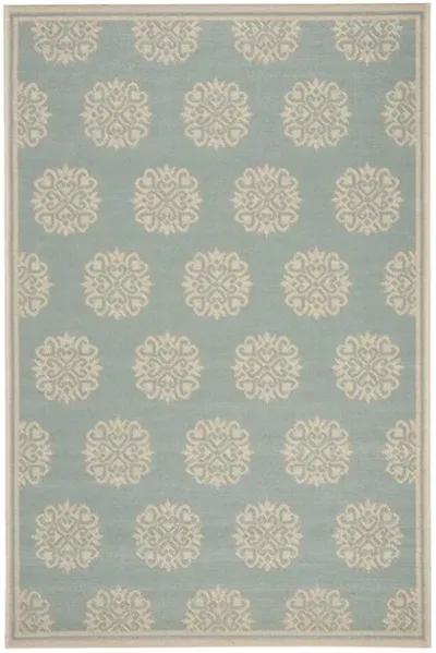 BEACH HOUSE Collection BHS181K-9 Aqua / Cream 9' X 12'