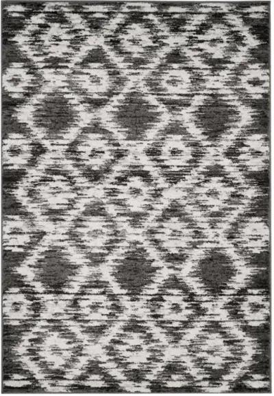 Adirondack Contemporary Charcoal / Ivory 4' X 6' Powerloomed Rug