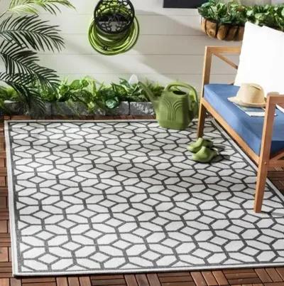 Safavieh BEACH HOUSE Collection BHS127A-4 Light Grey / Charcoal 4' X 6'