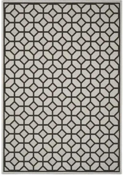 Safavieh BEACH HOUSE Collection BHS127A-4 Light Grey / Charcoal 4' X 6'