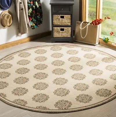 LINDEN 181 Collection LND181A-6R Cream / Beige 6'-7" X 6'-7" Round