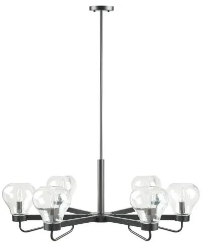 510 Design Devon Black 6-Light Chandelier with Bowl Shaped Glass Shades