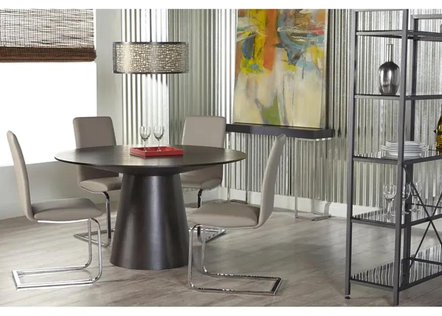 Cinzia Dining Chair in Taupe with Chrome Legs - Set of 2