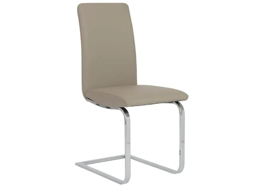 Cinzia Dining Chair in Taupe with Chrome Legs - Set of 2