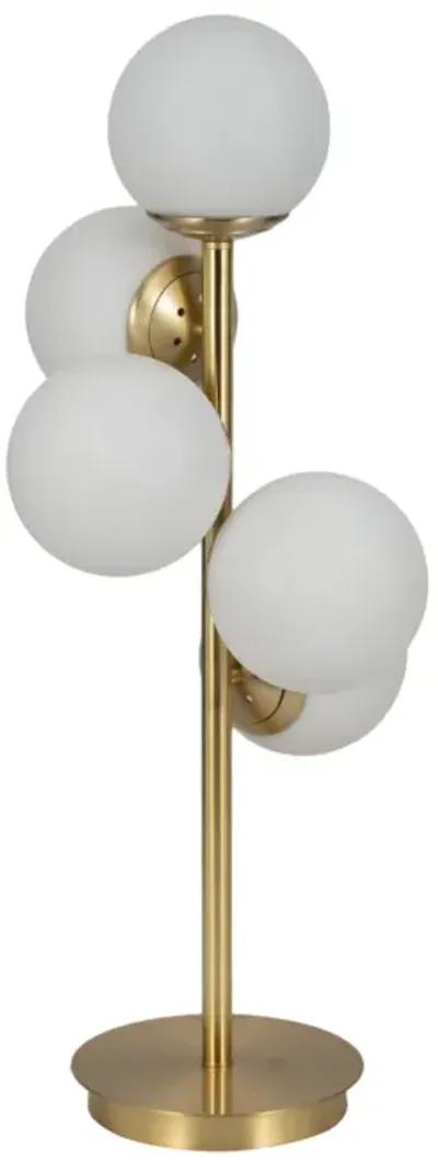 Glass 26" Frosted Globe Table Lamp, Gold