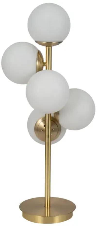 Glass 26" Frosted Globe Table Lamp, Gold