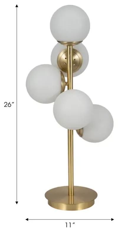 Glass 26" Frosted Globe Table Lamp, Gold