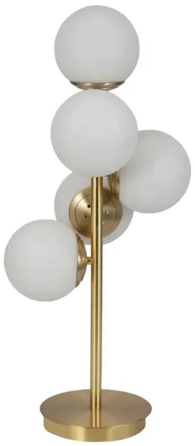 Glass 26" Frosted Globe Table Lamp, Gold