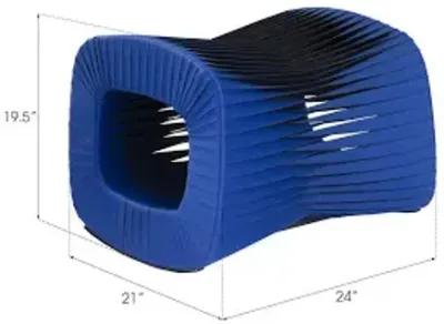 seat belt ottoman, blue/black