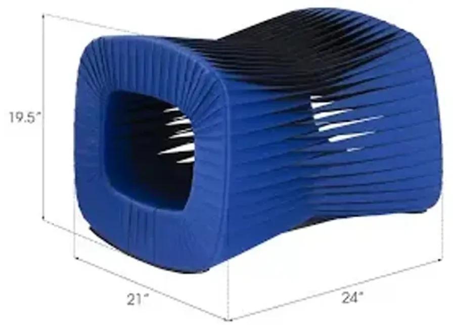 seat belt ottoman, blue/black