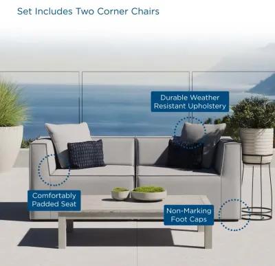 Saybrook Outdoor Patio Upholstered 2-Piece Sectional Sofa Loveseat