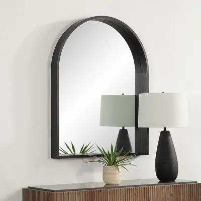 Cove 46" Tall Arch Rectangular Mirror, Matte Black