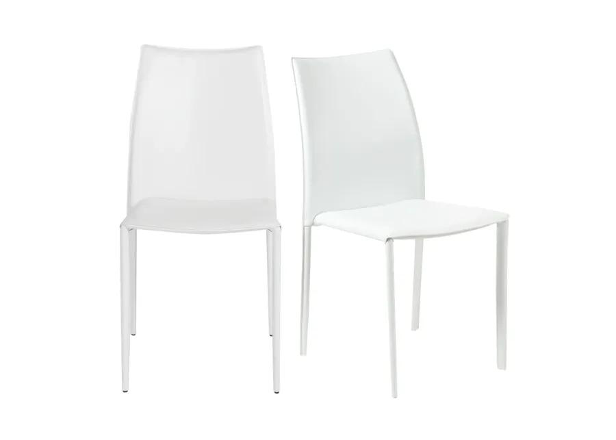 Dalia Stacking Side Chair in White - Set of 2