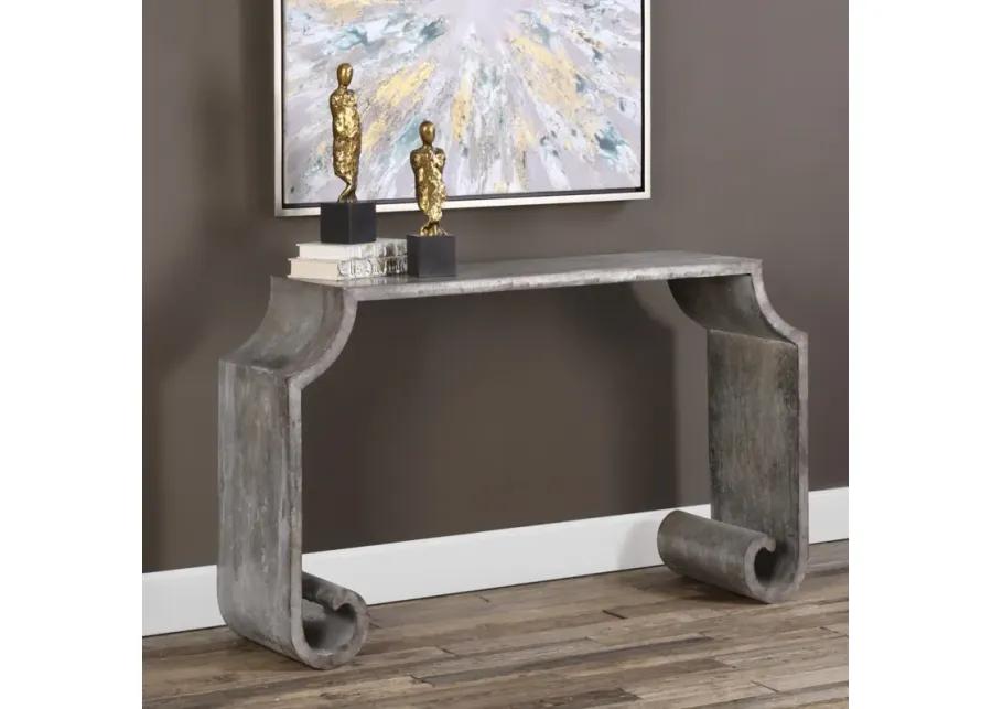 Agathon Stone Gray Console Table