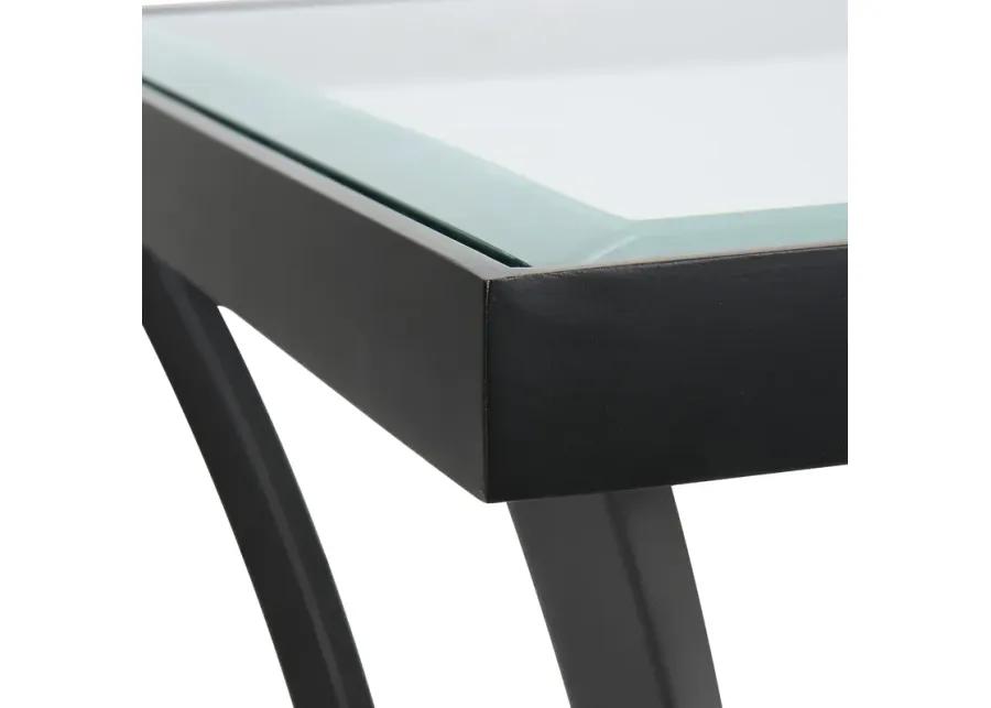 Alayna Black Metal & Glass End Table