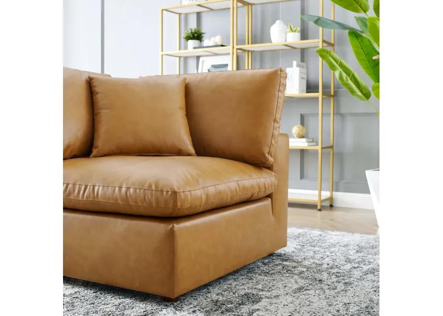 Commix Down Filled Overstuffed Vegan Leather Corner Chair