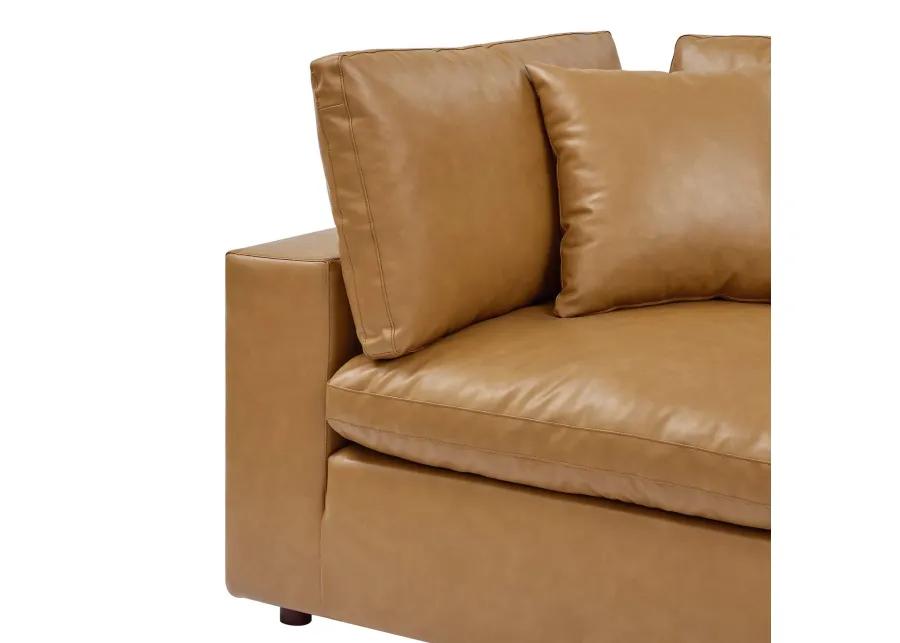 Commix Down Filled Overstuffed Vegan Leather Corner Chair