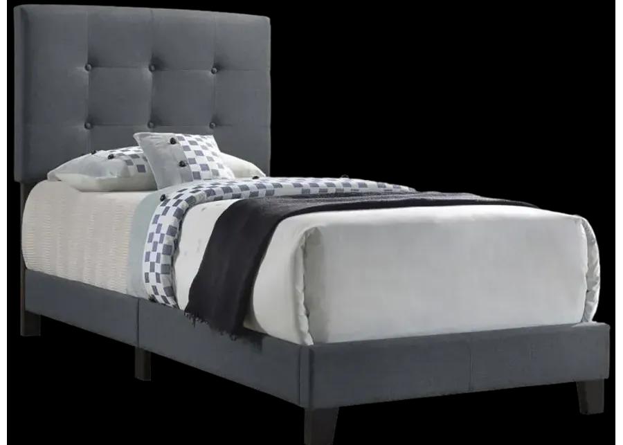 Mapes Tufted Upholstered Twin Bed Grey