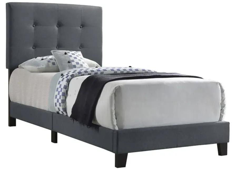 Mapes Tufted Upholstered Twin Bed Grey