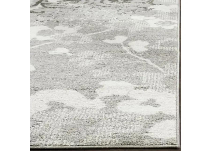 Adirondack Contemporary Silver / Ivory 8' X 8' Square Powerloomed Rug