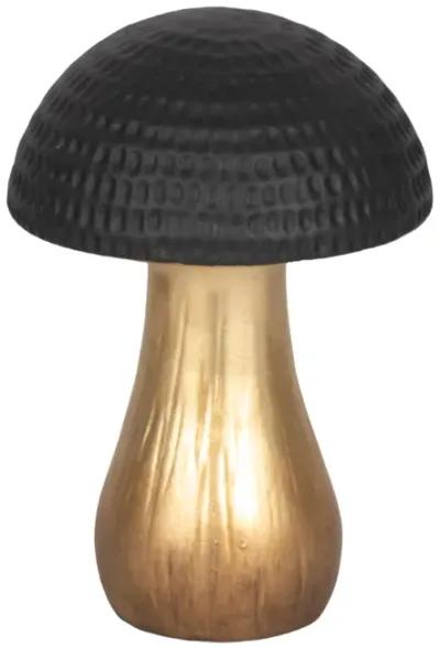 9" Hammered Top Mushroom, Black/gold